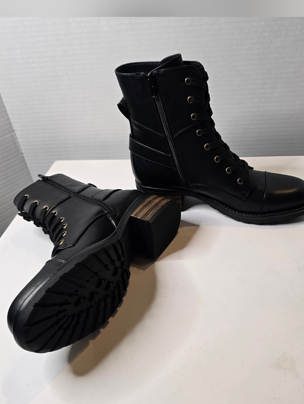 Indigo Rd. Mid Calf Zip Up Combat Boots Nib